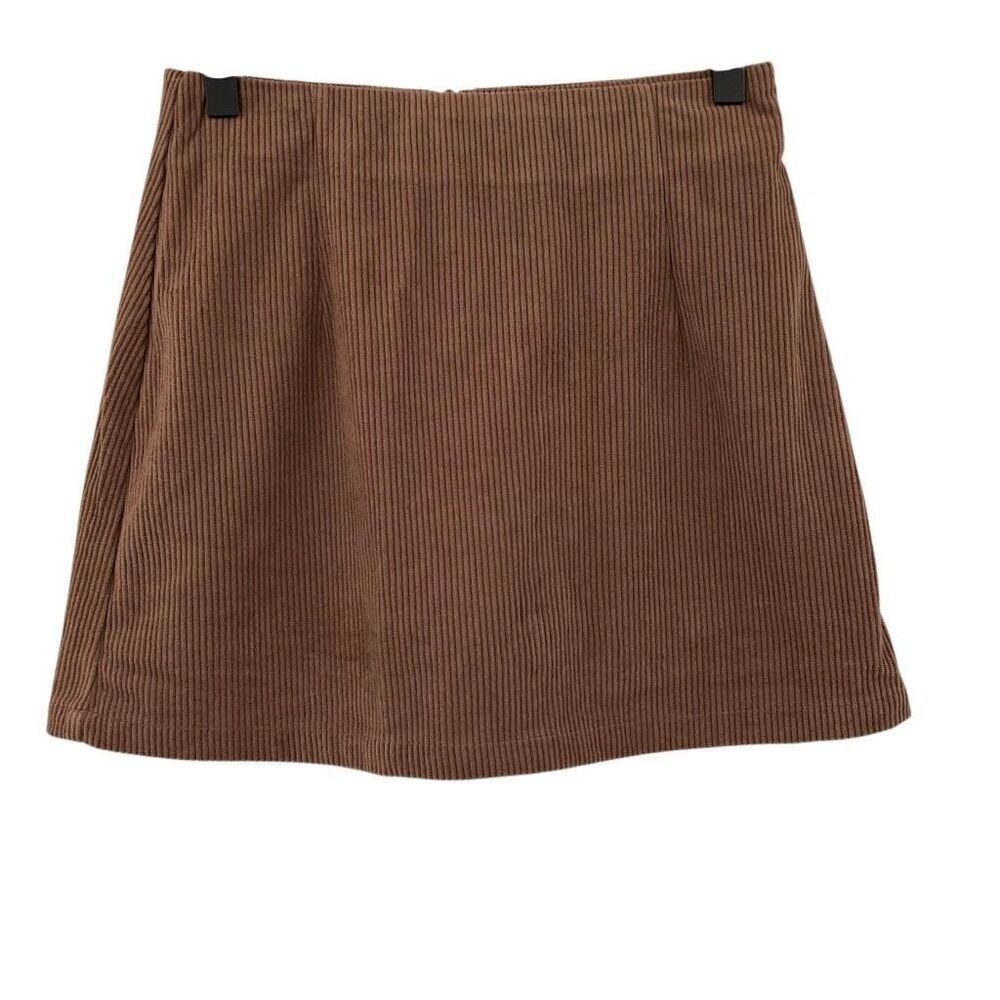 NWT Halara Cococa Brown High Waisted 2-in-1 Corduroy A-Line Mini Skirt Size XS